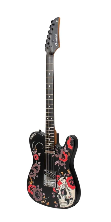 Guitarra Eléctrica Bamboo ZYCAST T-Style Santa Calavera - Imagen 2